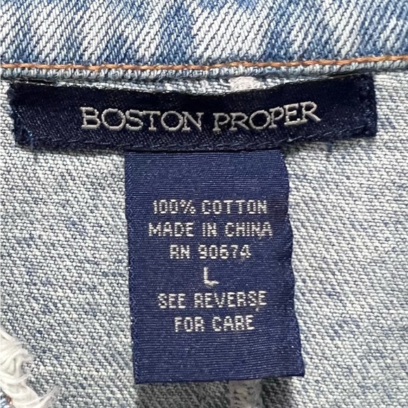 Boston Proper Light Blue Denim Jacket - Picture 2 of 8